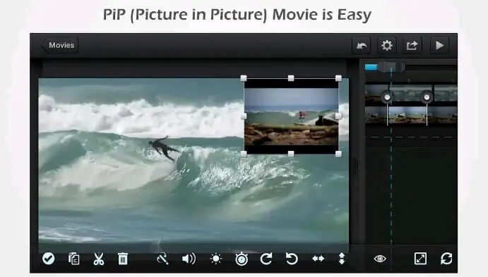 pip (picture in picture mod) with cute cut pro