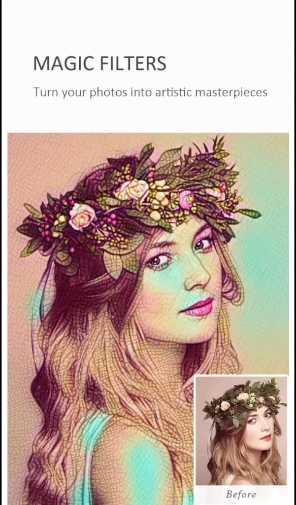 Turn your photos into artistic masterpieces using magic filters feature in toolwiz mod apk