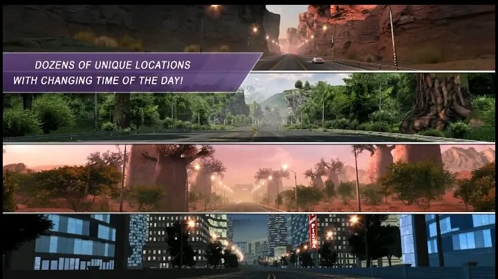 Dozens of unique locations with changing time of the day!